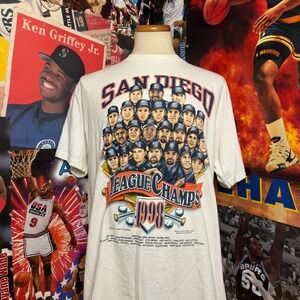 Vintage San Diego Padres 1998‎ MLB Champions Shirt Xplosion Baseball Tee Sz XL